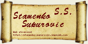 Stamenko Supurović vizit kartica